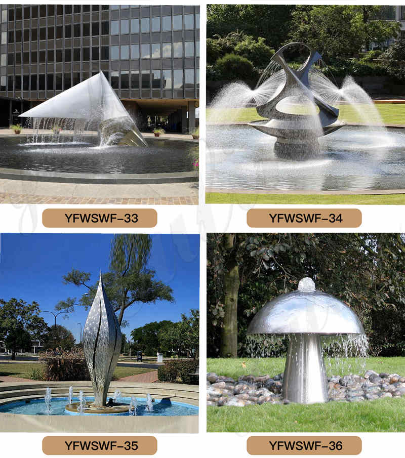 metal water fountain sculpture