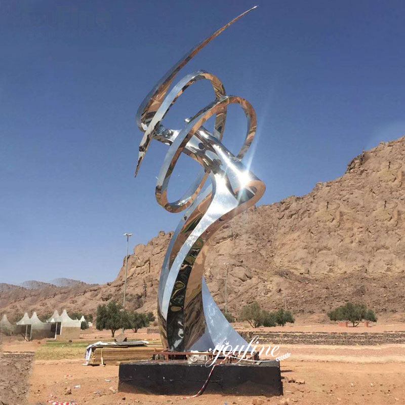 Giant Polished Stainless Steel Sculpture for Roundabout CSS-70 - Arab Large Metal Sculpture - 1