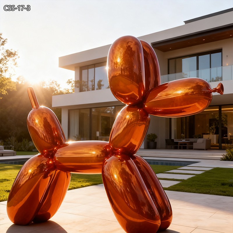 Jeff Koons Orange Balloon Dog Sculpture for Sale CSS-17-3