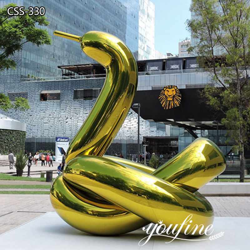 Large Jeff Koons’s Metal Balloon Swan Sculpture for Sale
