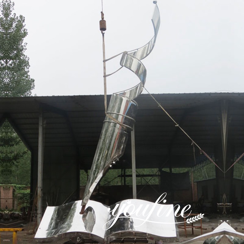 Large Metal Metal Sculpture Book and Pen Design for Saudi Arab CSS-11 - Arab Large Metal Sculpture - 1