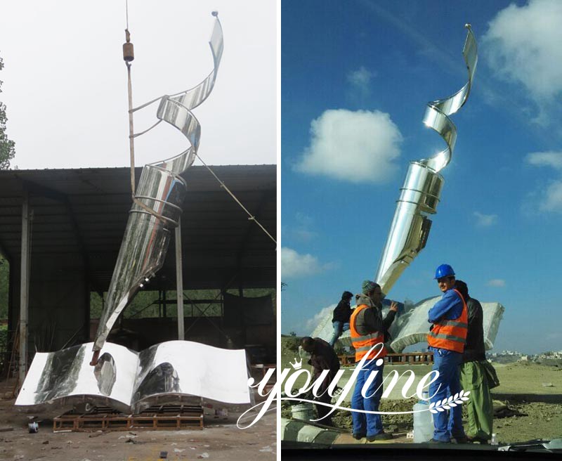 Large Metal Metal Sculpture Book and Pen Design for Saudi Arab 