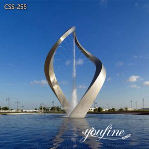 Large Square Decor Stainless Steel Water Fountain Sculptures for Sale CSS-255