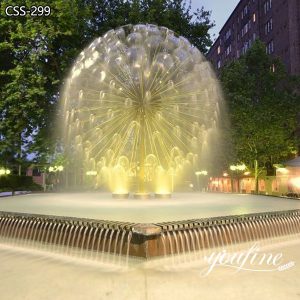Large Hotel Square Stainless Steel Dandelion Fountain for Sale CSS-299
