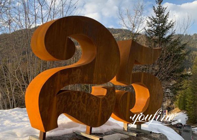 Metal Art Number Corten Steel Garden Sculpture Wholesale CSS-245