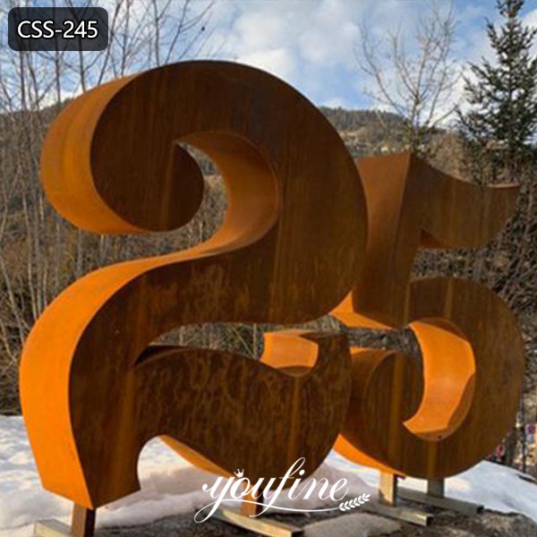 Metal Art Number Corten Steel Garden Sculpture Wholesale CSS-245