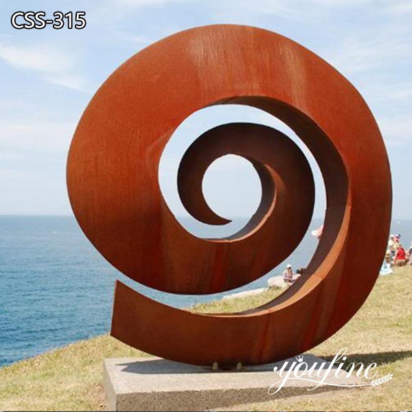 Modern Abstract Metal Circle Sculpture for Garden