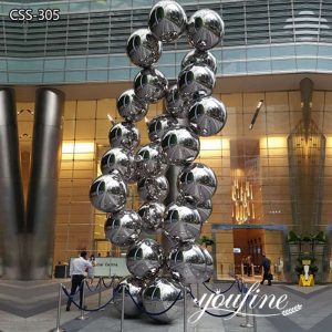 Modern Large Metal Ball Sculpture Shopping Mall Decor for Sale CSS-305