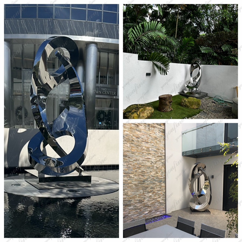 Modern Landscape Abstract Large Outdoor Metal Sculpture for Sale CSS-159 - Center Square - 6