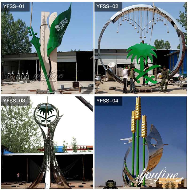 Large Metal Metal Sculpture Book and Pen Design for Saudi Arab CSS-11 - Arab Large Metal Sculpture - 2