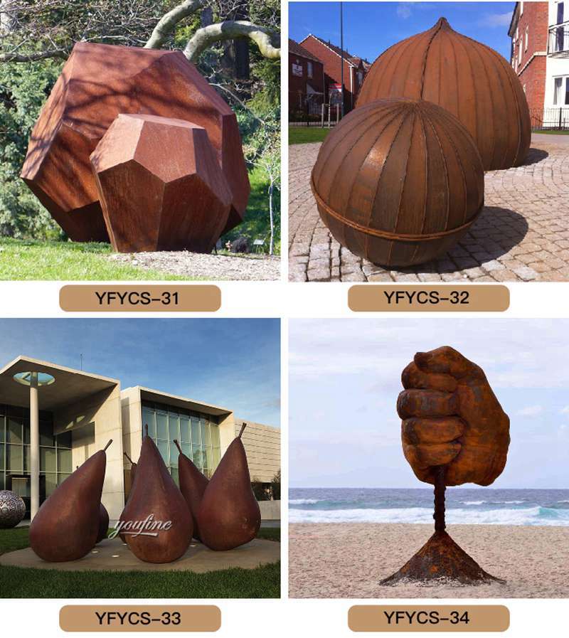 Modern Rusted Metal Garden Sculpture for Sale CSS-223 - Abstract Corten Sculpture - 4