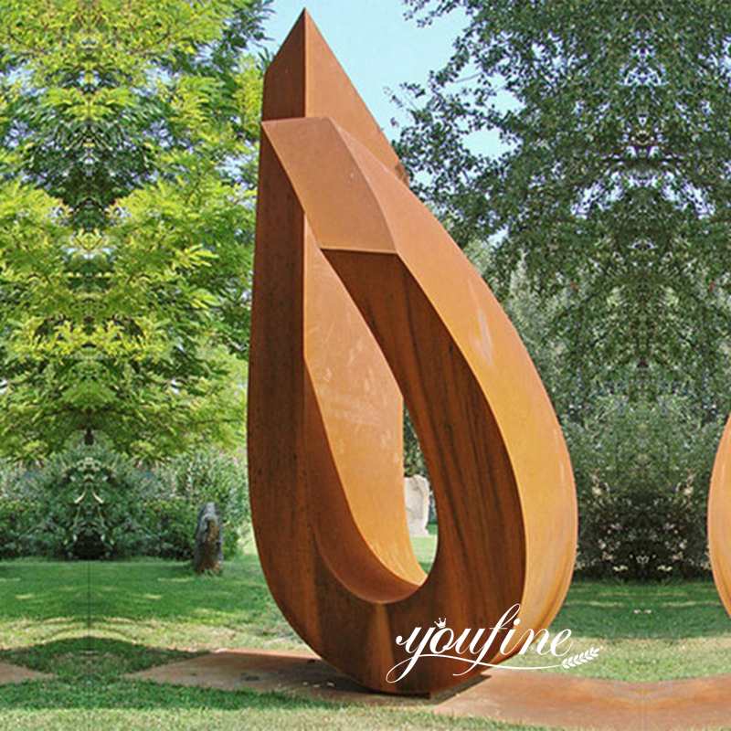 Modern Rusted Metal Garden Sculpture, Modern Metal Garden Art