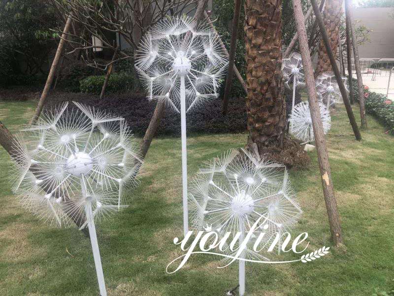 Outdoor LED Light Dandelion Sculpture Lawn Ornament CSS-296 - Garden Metal Sculpture - 4