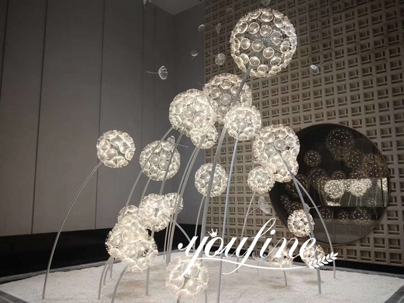 Outdoor LED Light Dandelion Sculpture Lawn Ornament