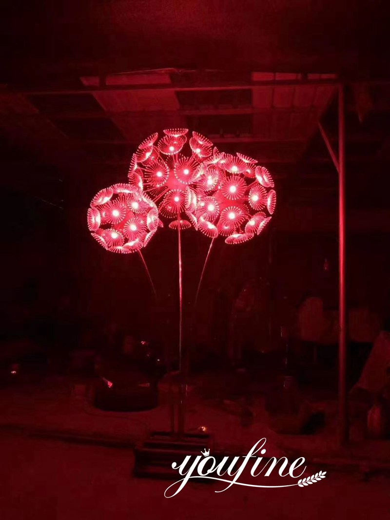 Outdoor Lighting Metal Dandelion Sculpture Shopping Mall Decor for Sale CSS-294 - Commercial Center Square - 4 Saudi Arabia Large Outdoor Metal Sculpture Factory Supply CSS-04 Feedback