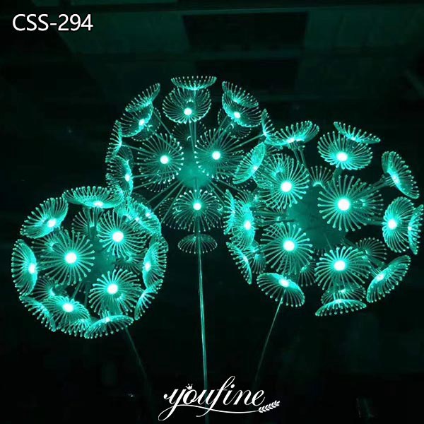 Outdoor Lighting Metal Dandelion Sculpture Shopping Mall Decor for Sale