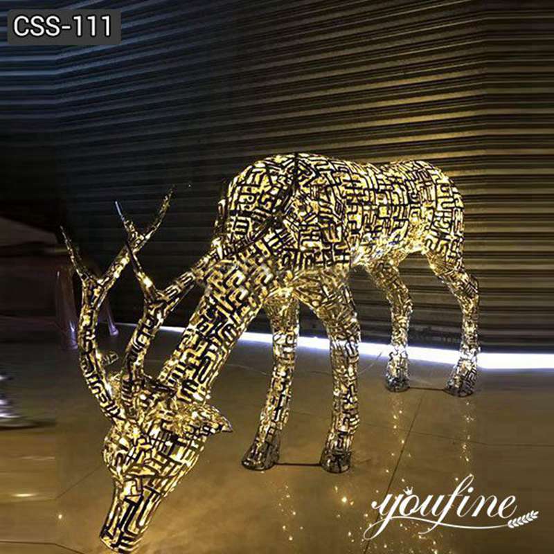 Outdoor Lighting Metal Deer Sculpture for Garden CSS-111 - Garden Metal Sculpture - 3