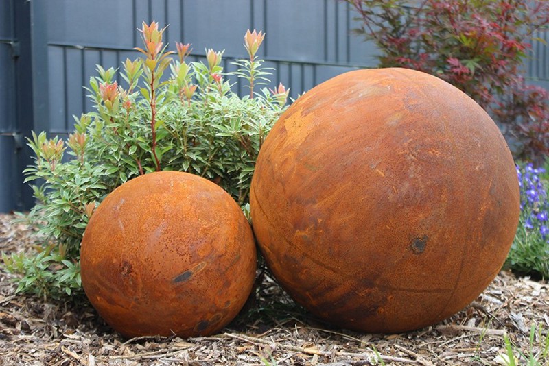 Outdoor Metal Landscape Decor Corten Steel Ball Sculpture