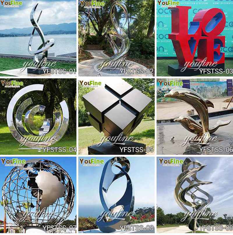 Landscape Outdoor Large Stainless Steel Sculpture for Sale CSS-313 - Landmark Sculpture - 3