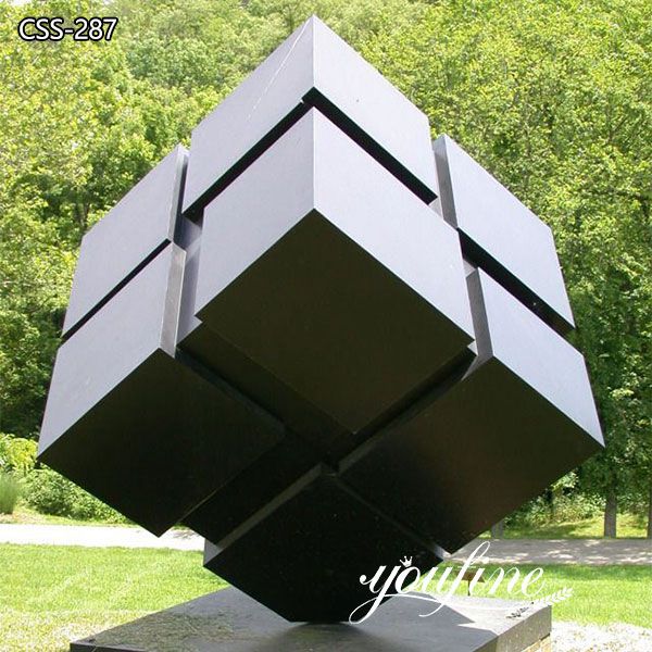 Polished Outdoor Cube Large Metal Sculpture