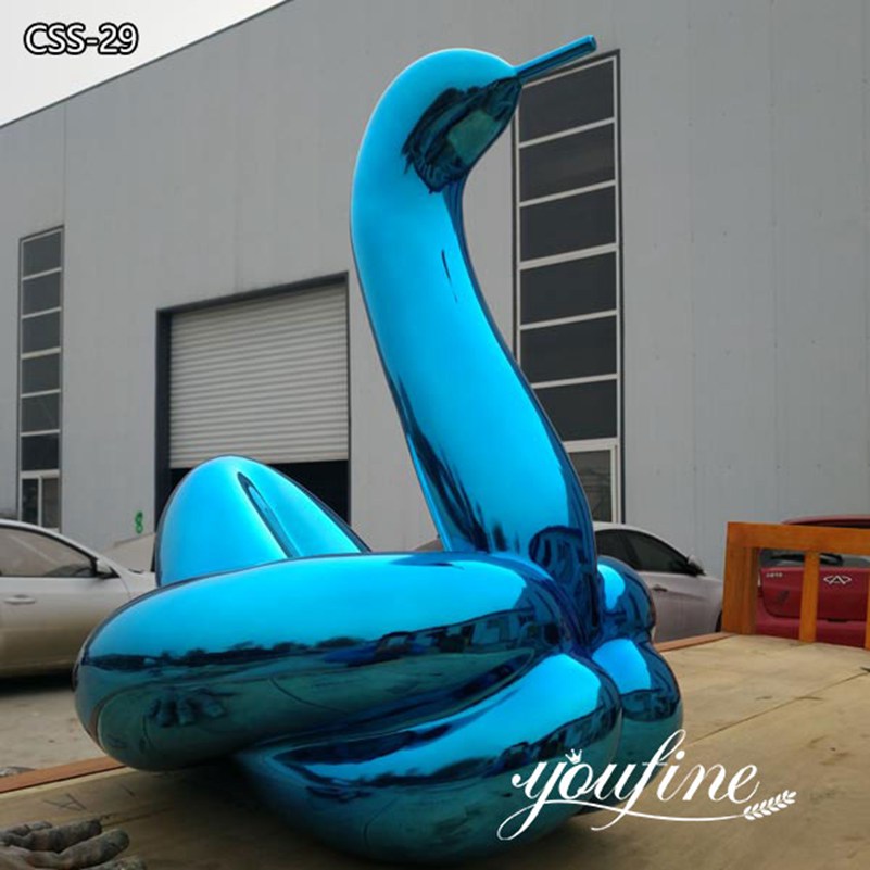 Popular Blue Swan Metal Balloon Sculpture for Sale