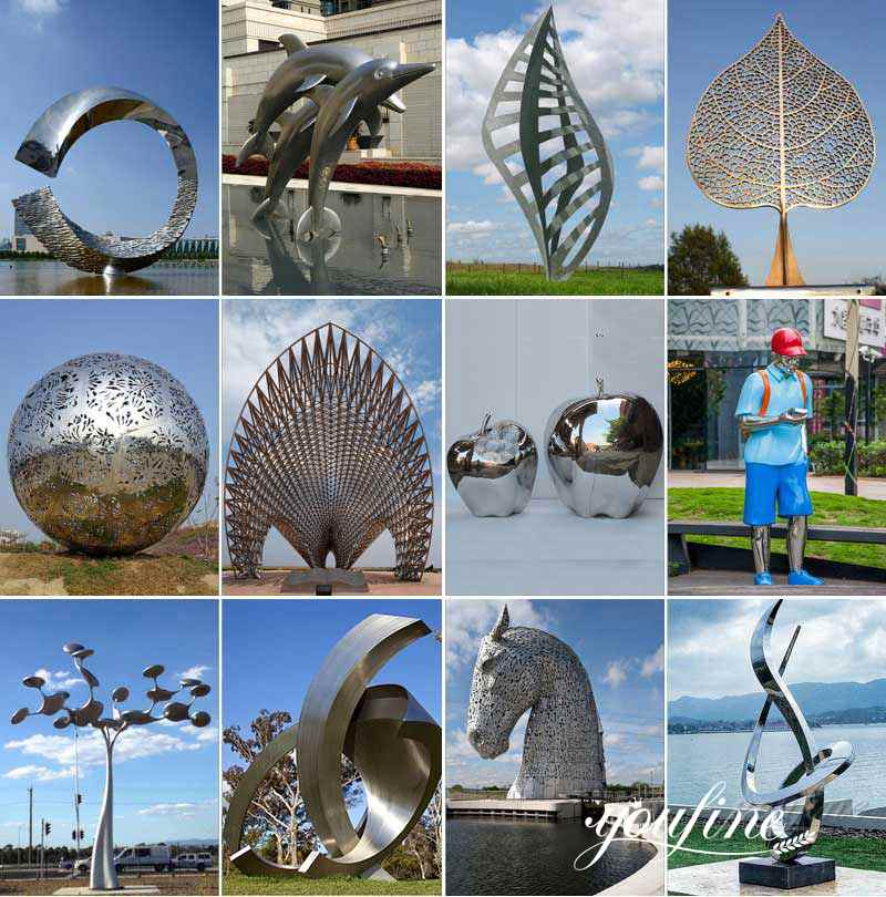 Garden Abstract Modern Metal Sculpture for Sale CSS-128 - Commercial Center Square - 6 abstract modern metal sculptures for sale