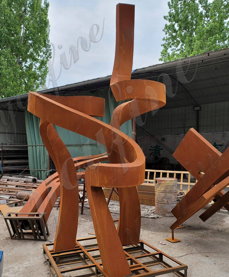 Modern Rusted Metal Garden Sculpture for Sale CSS-223 - Abstract Corten Sculpture - 8