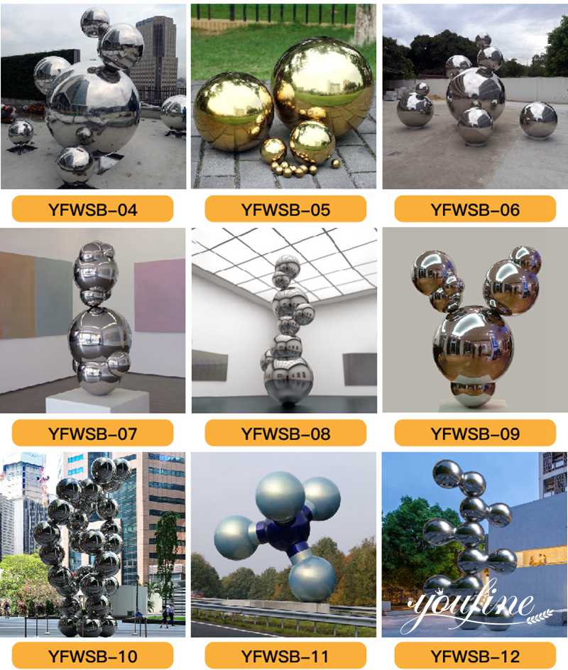 Popular Stainless Steel Ball Sculpture Metal Garden Ornaments for Sale - Garden Metal Sculpture - 4