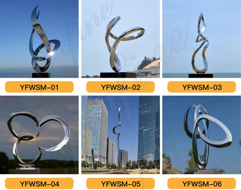 stainless steel loop sculpture