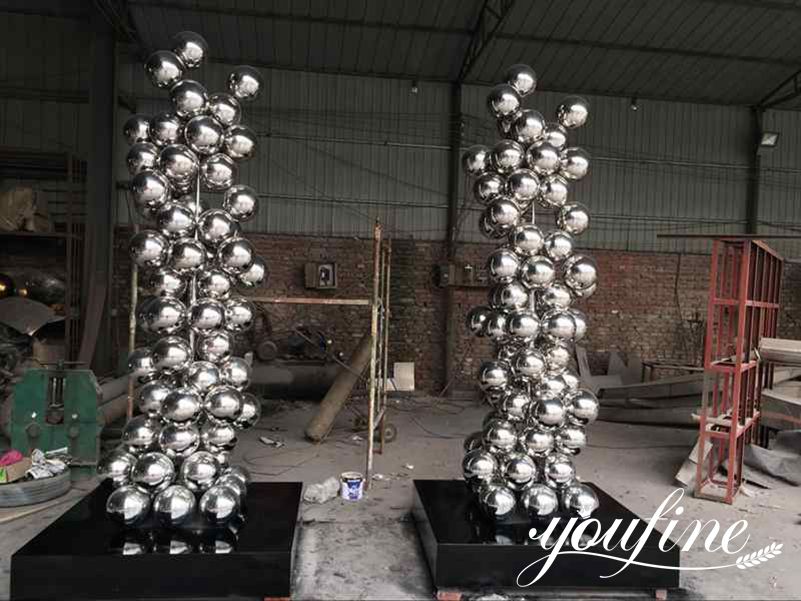 Popular Stainless Steel Ball Sculpture Metal Garden Ornaments for Sale - Garden Metal Sculpture - 3