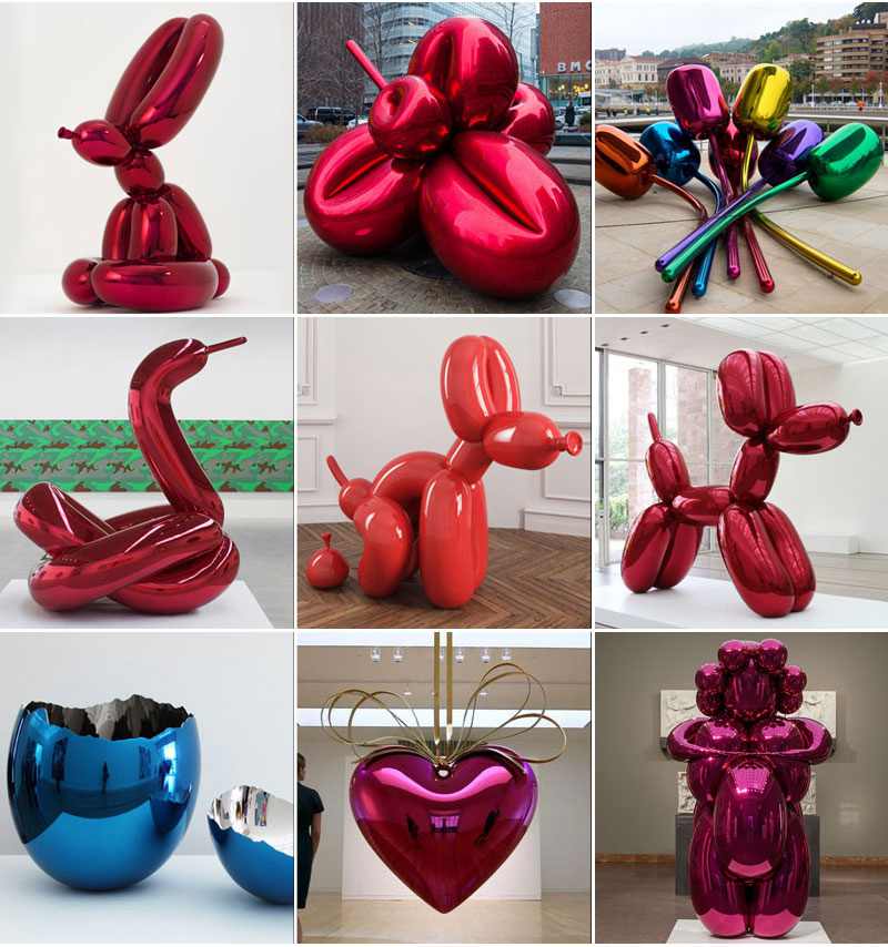 Outdoor Modern Metal Balloon Tulip Sculpture Factory Direct Sale CSS-18 - Square Sculpture - 4 large metal garden sculptures