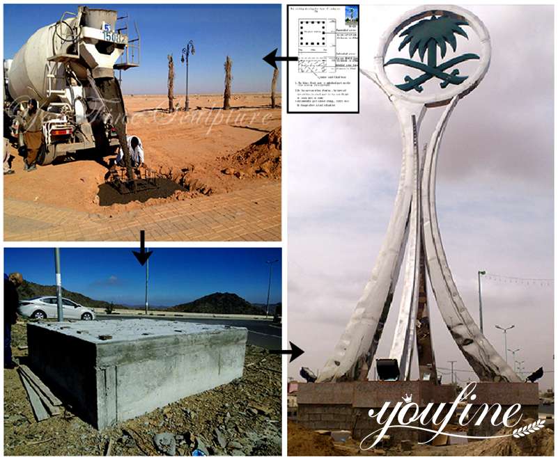 Urban Large Metal Sculpture for Saudi Arabia Client for Sale CSS-67 - Landmark Sculpture - 4 large outdoor metal sculptures