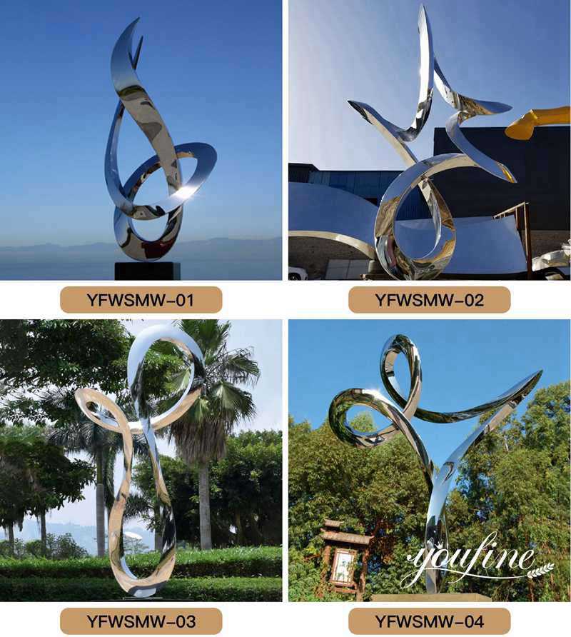 Outdoor Modern Abstract Metal Sculpture for Lawn Landscape for Sale CSS-275 - Center Square - 3