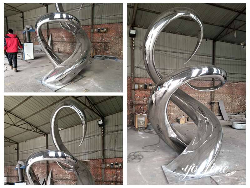 Garden Abstract Modern Metal Sculpture for Sale CSS-128 - Commercial Center Square - 5 stainless steel sculpture - YouFine Sculpture (1)