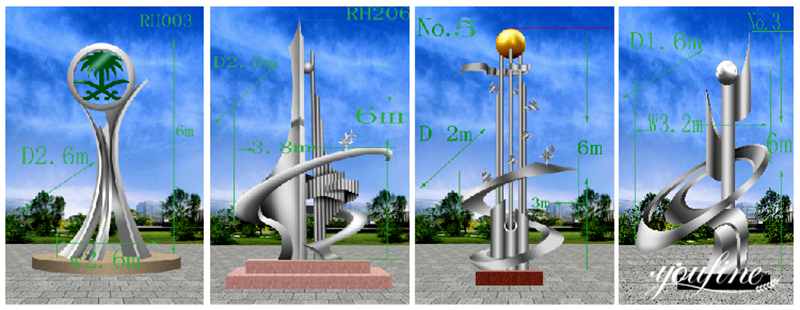 Arabia Style Large Stainless Steel Sculpture for Sale CSS-71 - Arab Large Metal Sculpture - 4 stainless steel sculpture for sale