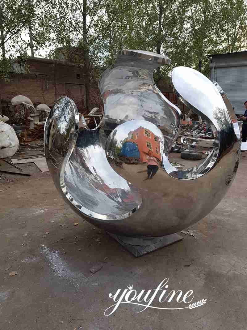Abstract Mirror Metal Ball Sculpture Stainless Steel Sculpture