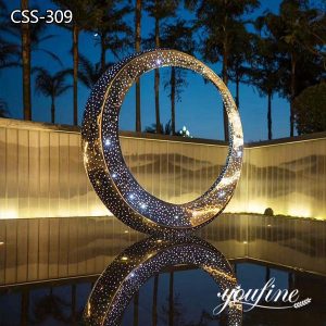 Hotel Square Large Metal ring sculpture for Sale CSS-309