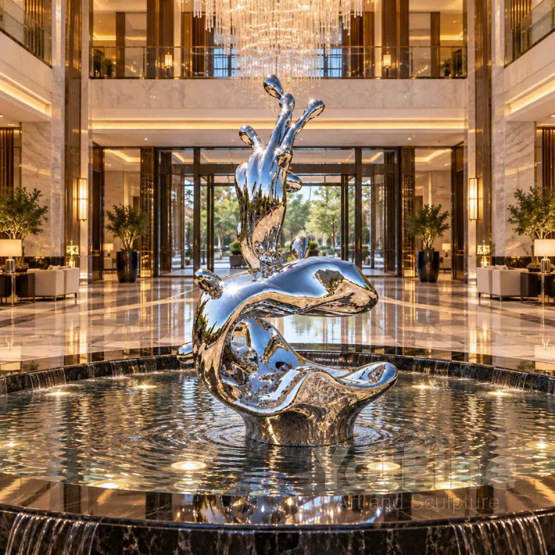 Mirror Polished Stainless Steel Wave Sculpture for Water Landscape Mirror Polished Stainless Steel Wave Sculpture for Water Landscape