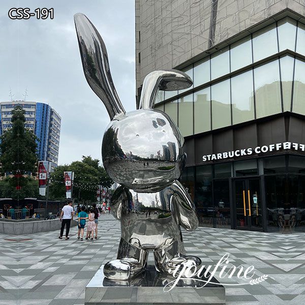 Modern Large Metal Rabbit Sculpture Park Decor for Sale