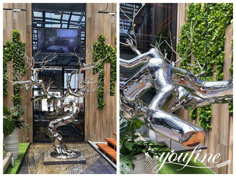 Modern Large Outdoor Metal Tree Sculpture Garden for Sale CSS-334 - Application Place/Placement - 1