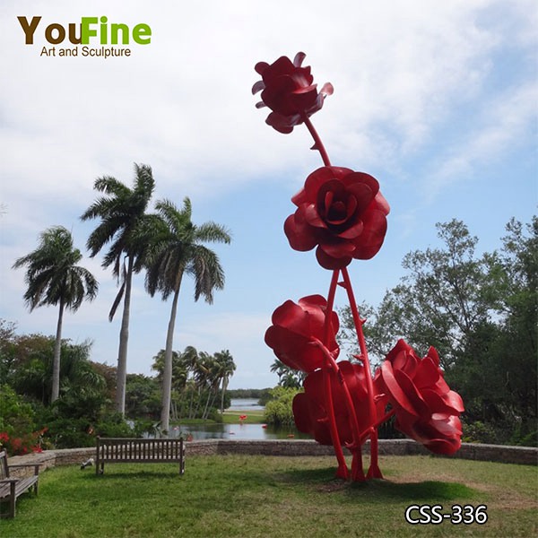 Outdoor Large Metal Flower Sculpture Landscape Decor for Sale