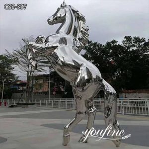 Outdoor Park Large Jumping Metal Horse Sculpture for Sale CSS-337