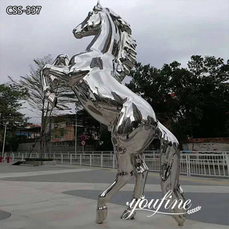 Outdoor Park Large Jumping Metal Horse Sculpture for Sale