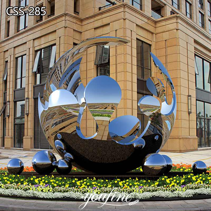 Outdoor Park Large Spherical Metal Garden Sculpture for Sale