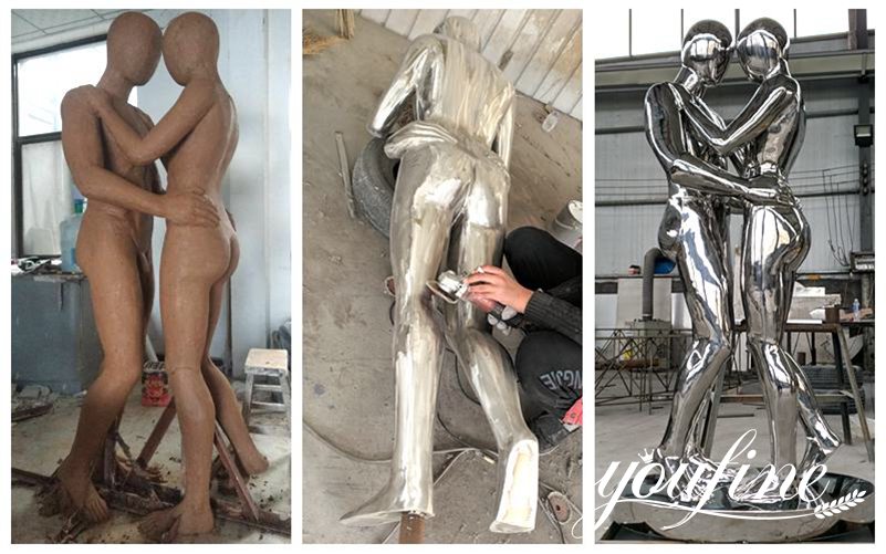 Large Double Metal Figure Sculpture Square Decor for Sale CSS-118 - Application Place/Placement - 2