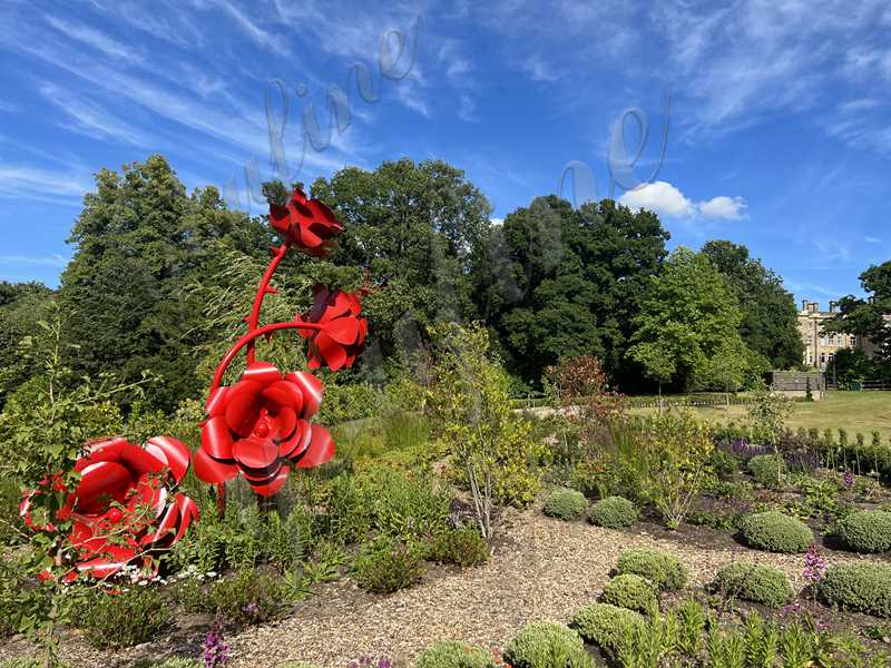 Outdoor Large Metal Flower Sculpture Landscape Decor for Sale CSS-336 - Application Place/Placement - 12