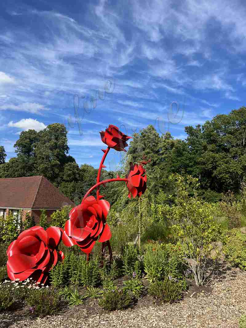 Outdoor Large Metal Flower Sculpture Landscape Decor for Sale CSS-336 - Application Place/Placement - 11