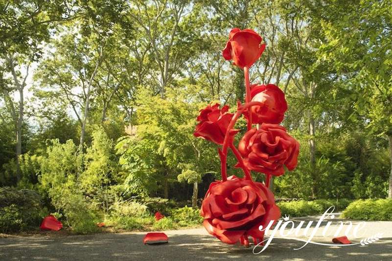 Outdoor Large Metal Flower Sculpture Landscape Decor for Sale CSS-336 - Application Place/Placement - 1
