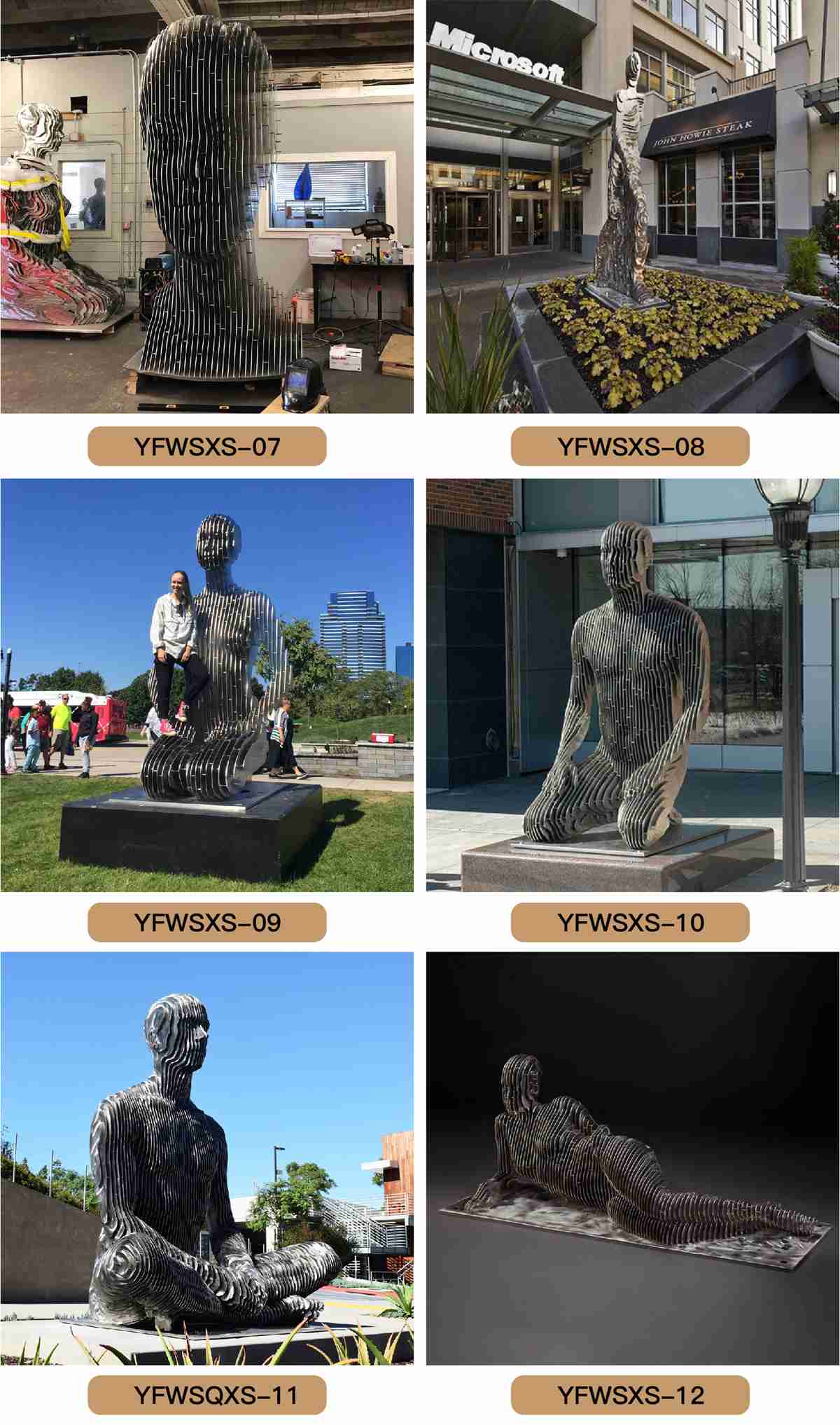 Stainless Steel Disappear Female Sculpture CSS-325 - Application Place/Placement - 5 metal disappear sculpture