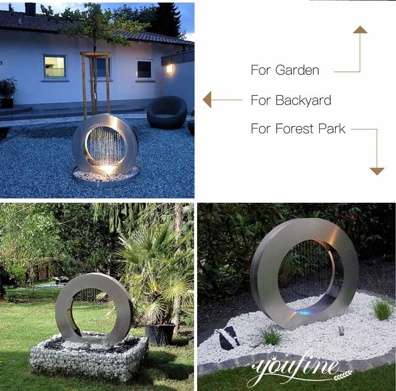 Outdoor Large Stainless Steel Fountain Lawn Decor for Sale CSS-290 - Abstract Water Sculpture - 3